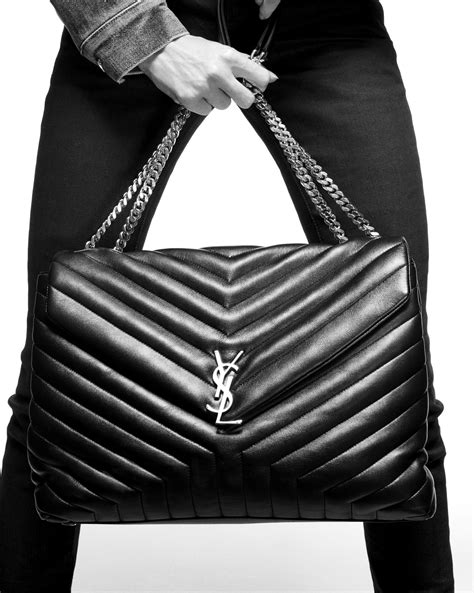 pochette oro ysl|Y TOTE IN LEATHER .